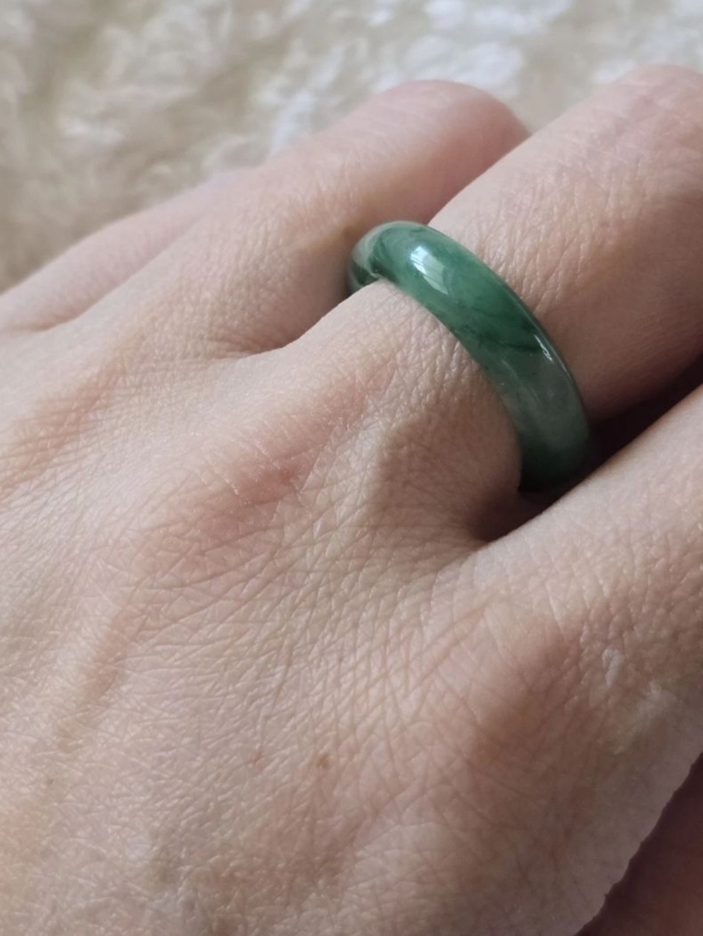 Solid Jade Band Ring, Sourhwestern - Picture 2 of 2